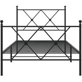 vidaXL Metalni okvir kreveta uzglavlje i podnožje crni 90 x 200 cm | shoptok.hr