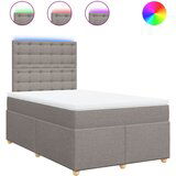 vidaXL Box spring postelja z vzmetnico taupe 120x200 cm blago, (21309454) | Shoptok.si