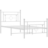 Metalni okvir kreveta uzglavlje i podnožje bijeli 100x190 cm | shoptok.hr
