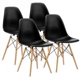milano set 4 stolice crna