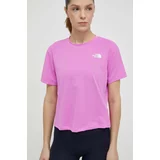 The North Face Športna kratka majica Flex Circuit roza barva, NF0A87JVQIX1