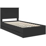  Krevetna konstrukcija Crna 100 x 200 cm Inženjersko Drvo | shoptok.hr