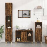 vidaXL Omarica za umivalnik dimljen hrast 80x33x60 cm inženirski les | Shoptok.si
