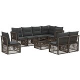 vidaXL Vrtna sedežna garnitura 9 pcs Siva poli ratan, (5000271587) | Shoptok.si
