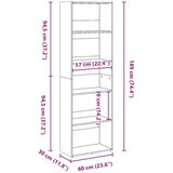  Regal za knjige boja hrasta 60x30x189 cm konstruirano drvo | shoptok.hr