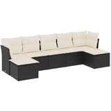 Maison Chic Seti vrtnega pohištva - Vrtna garnitura - Vrtni pohištvo set 7-delna z blazinami črn poli ratan, (21806535) | Shoptok.si