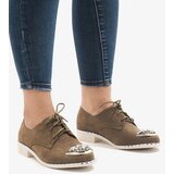 Gemre Green slip-on shoes with sequins L155 | ePonuda.com