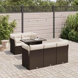  6-dijelni set vrtnih sofa od poliratana s jastucima smeđi | shoptok.hr