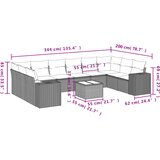  11-dijelni set vrtnih sofa od poliratana s jastucima sivi | shoptok.hr