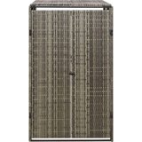 vidaXL Enojna lopa za smetnjak siva 70x80x117 cm poli ratan | Shoptok.si