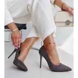 Gemre Dark grey stilettos with leather insole Amedie | ePonuda.com