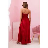 Kesi Włoski Women's viscose dress with elastic top burgundy | Shoptok.si