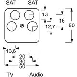 Busch-Jaeger Središčna plošča ws antena, 4-kanalna 1743/10-04-212, (20858333) | Shoptok.si