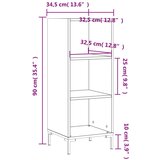  Komoda boja hrasta sonome 34 5x32 5x90 cm konstruirano drvo | shoptok.hr