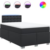vidaXL Box spring postelja z vzmetnico črna 120x200 cm umetno usnje, (21309311) Cene