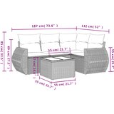  5-dijelni set vrtnih sofa s jastucima poliratan smeđi | shoptok.hr