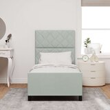 vidaXL Postelja Svetlo siva 90x190 cm Velur | Shoptok.si