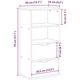  Bočni ormarić s ladicama ODDA 40x24x79 cm puno drvo bor | shoptok.hr