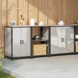 vidaXL Set za kuhinjsku pohranu 3 pcs Srebro 210 x 50 x 92 cm | shoptok.hr
