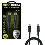 DATA KABEL TYPE C-TYPE C UDC3028 KEVLAR BLACK QC 3A 2m