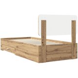  Krevetna konstrukcija s ladicama Umjetnički hrast 90 x 190 cm Smeđa 190 x 93 x 90 cm | shoptok.hr