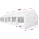  Tkanina šatora bez okvira Bijeli 12 x 6 m PE | shoptok.hr
