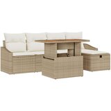 vidaXL 6-dijelni vrtni kauč set s jastučićima bež poli ratan | shoptok.hr