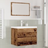 vidaXL Komplet pohištva za kopalnico 3 pcs Stari les 60 x 38.5 x 45 cm | Shoptok.si