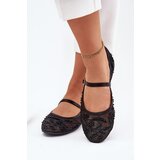 Boto Mesh Ballet Flats With Embroidery And Decoration Black Tillilora | Shoptok.si