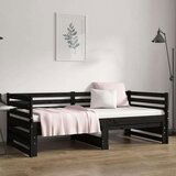  Izvlečna dnevna postelja črna 2x(80x200) cm trdna borovina, (20645819) | Shoptok.si