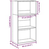  Regal za knjige bijeli 60x30x114 cm od konstruiranog drva | shoptok.hr