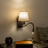  Brilagi - LED zidna lampa NUBILA 1xE27/25W/230V + LED/3W crna/smeđa | Eponuda.com