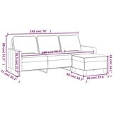  Trosjed s tabureom smeđi 180 cm od tkanine | shoptok.hr