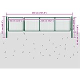  Vrtna vrata Čelik 350x100 cm Zelena | shoptok.hr