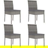 Maison Chic Vrtni jedilni stoli - Stol za vrt 4 kosi poli ratan sive barve JS375, (21879098) | Shoptok.si