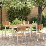 Vanjski set za objedovanje 5 pcs Smeđa Čvrsto drvo akacije | shoptok.hr