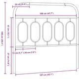  Metalno zamjensko uzglavlje crno 107 cm | shoptok.hr