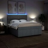 vidaXL Krevet s oprugama i madracem svjetlosivi 200 x 200cm od tkanine | shoptok.hr