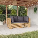  Kutne vrtne sofe s jastucima 2 kom od masivne tikovine | shoptok.hr
