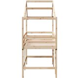 vidaXL Posteljni okvir z lestvijo in streho 90x200 cm borovina | Shoptok.si