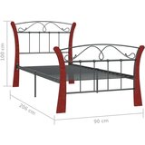  Posteljni okvir črn kovinski 90x200 cm, (20606120) | Shoptok.si