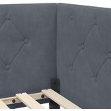  Kutni okvir kreveta Tamno siva 90 x 190 cm Baršun | shoptok.hr