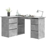  Kotna pisalna miza betonsko siva 145x100x76 cm iverna plošča, (20640761) | Shoptok.si