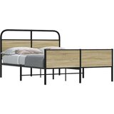 vidaXL Posteljni okvir brez vzmetnice 140x200 cm sonoma hrast inž. les Cene
