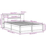 vidaXL Postelja brez vzmetnice voščeno rjava 140x200 cm trdna borovina | Shoptok.si