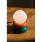 noo.ma Modrozelena/oranžna namizna svetilka iz masivnega lesa s steklenim senčilom (višina 24 cm) Otem – | Shoptok.si