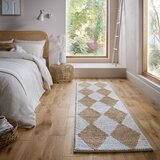Flair Rugs Ročno tkan tekač iz mešanice jute v beli in naravni barvi 80x230 cm Effie Diamond – | Shoptok.si