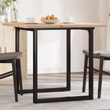 vidaXL Jedilna miza O okvir 90x90x75,5 cm trdna borovina lito železo | Shoptok.si