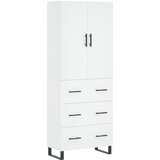 Maison Chic Visoka omara - Komoda - Predalnik bela 69,5x34x180 cm inženirski les, (21719973) | Shoptok.si
