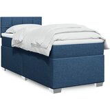 vidaXL Box spring postelja z vzmetnico modra 90x200 cm blago Cene
